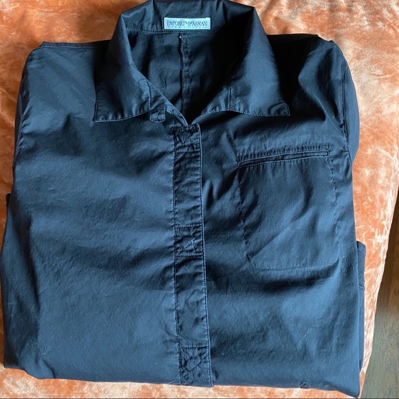 Women’s Emporio Armani black snap closure shirt 44 - Picture 5 of 14